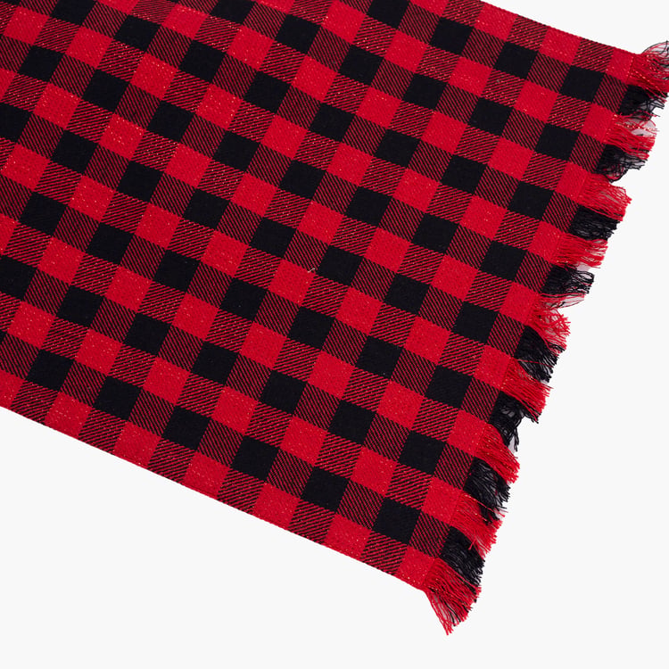 MASPAR Cotton Checked Table Runner