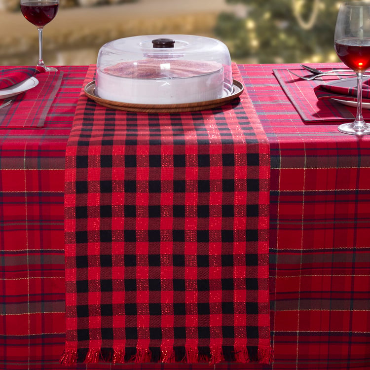MASPAR Cotton Checked Table Runner