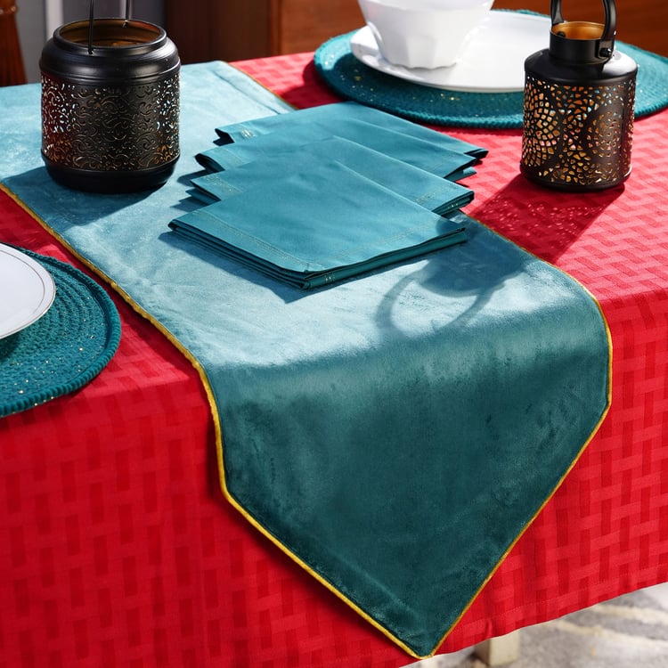 MASPAR Dazzle 6Pcs Satin Table Runner and Napkins Set