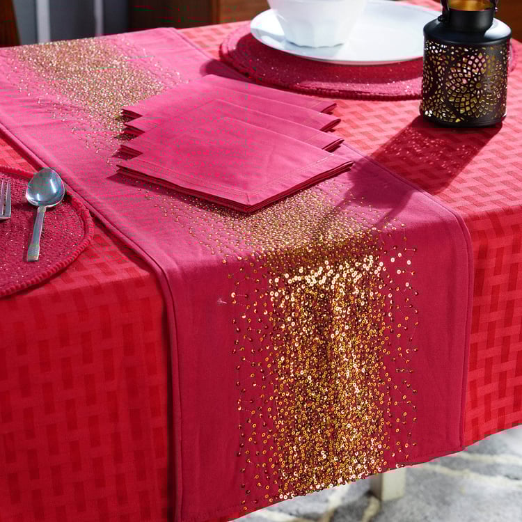 MASPAR Dazzle 6Pcs Sequinned Table Runner and Napkins Set