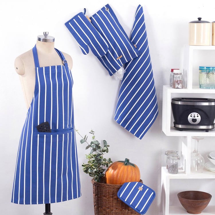 MASPAR 5Pcs Cotton Striped Kitchen Linen Set