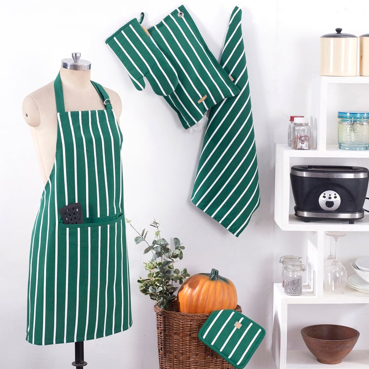 MASPAR 5Pcs Cotton Striped Kitchen Linen Set