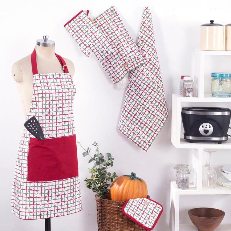 MASPAR 5Pcs Cotton Printed Kitchen Linen Set