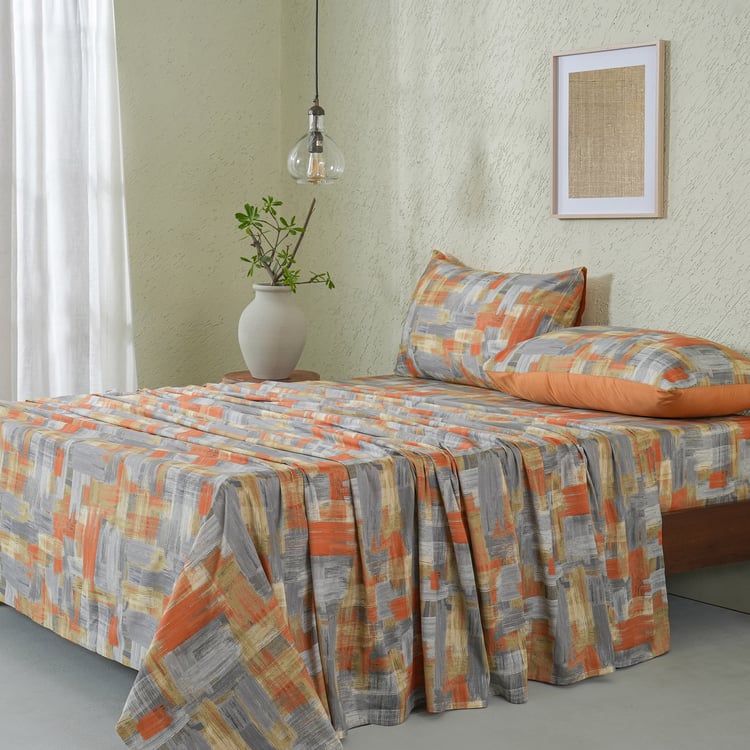 MASPAR Whimsy Nature Cotton 200TC Printed 2Pcs Single Bedsheet Set