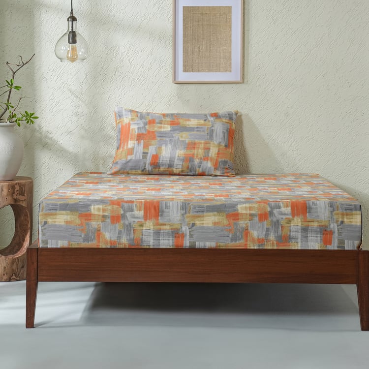 MASPAR Whimsy Nature Cotton 200TC Printed 2Pcs Single Bedsheet Set