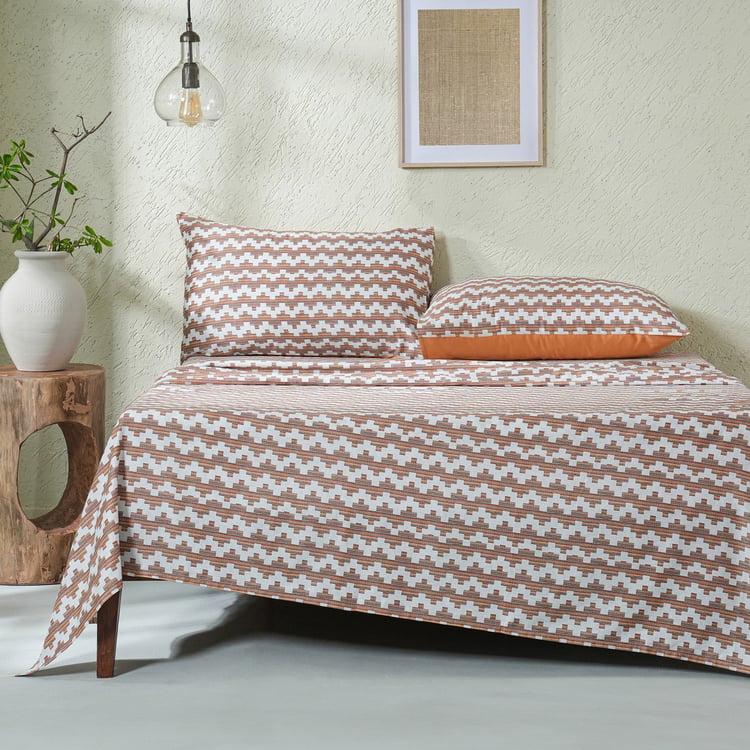 MASPAR Whimsy Nature Cotton 200TC Printed 2Pcs Single Bedsheet Set