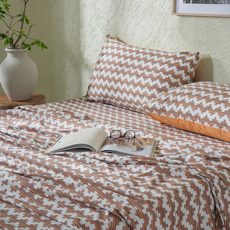 MASPAR Whimsy Nature Cotton 200TC Printed 2Pcs Single Bedsheet Set