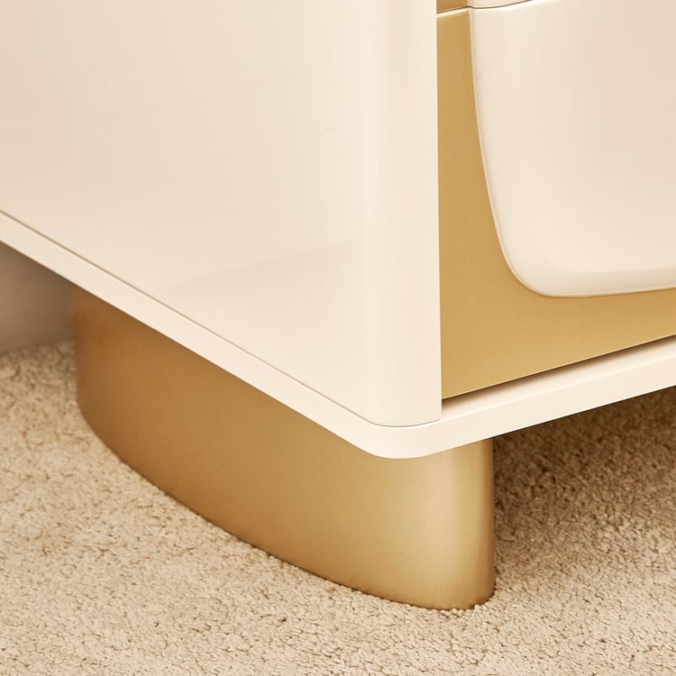 Alchemy Bedside Table with Drawers - Gold
