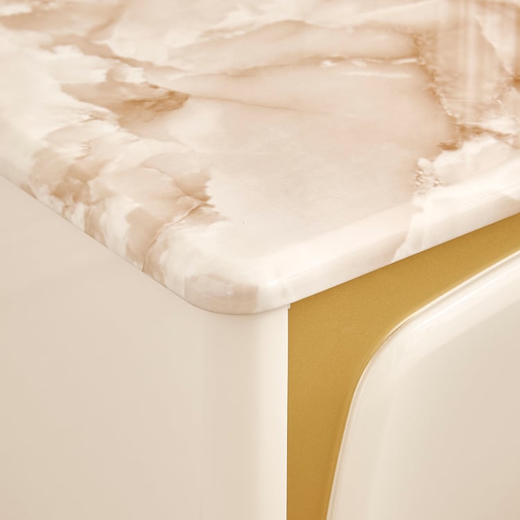 Alchemy Bedside Table with Drawers - Gold