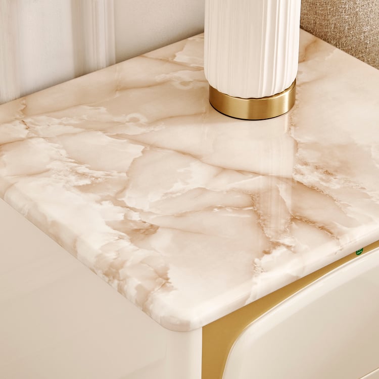 Alchemy Bedside Table with Drawers - Gold