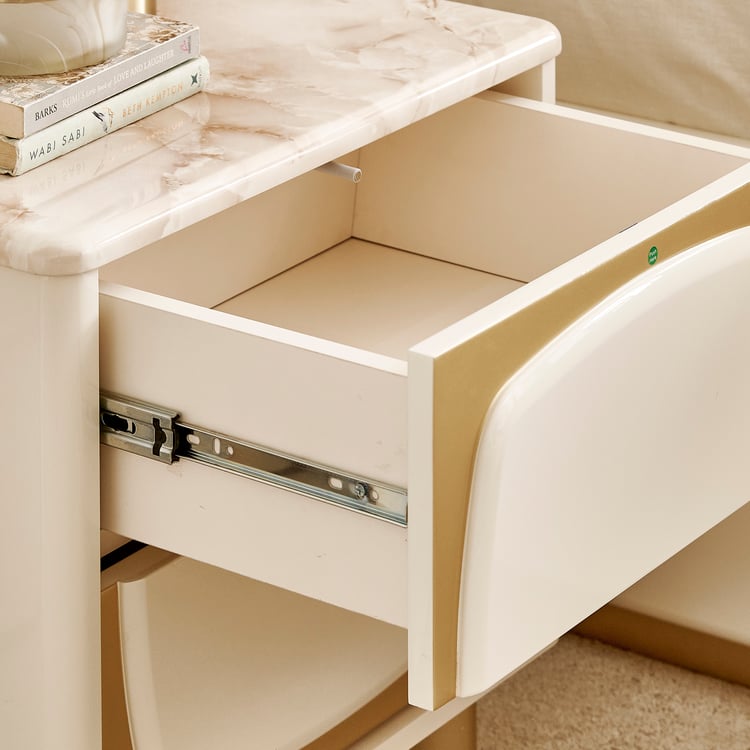 Alchemy Bedside Table with Drawers - Gold