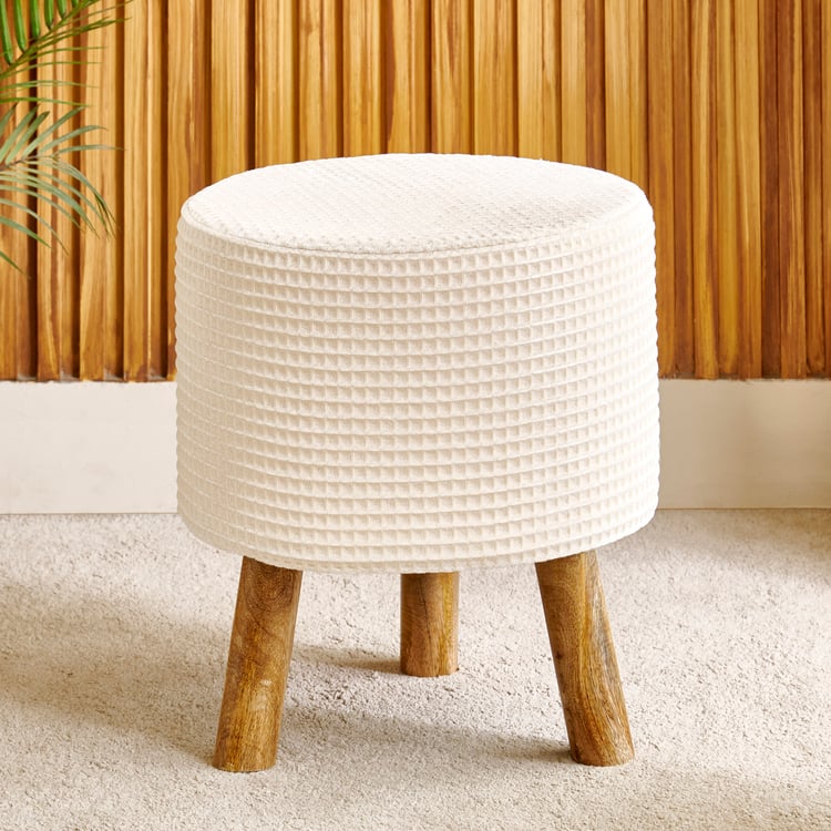 Lotus NXT Waffle Fabric Ottoman - Beige