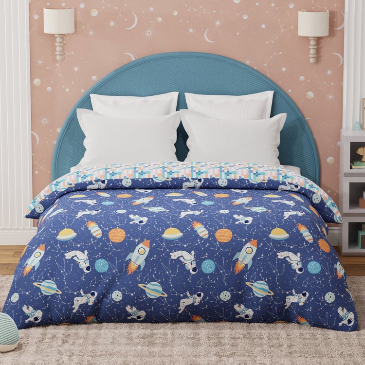 BOUTIQUE LIVING Kids Rock N Room Cotton Glow In the Dark Print Reversible Double Comforter