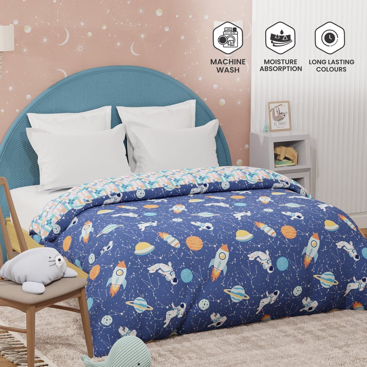 BOUTIQUE LIVING Kids Rock N Room Cotton Glow In the Dark Print Reversible Double Comforter