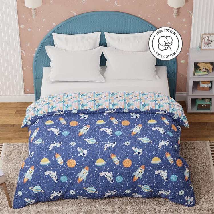 BOUTIQUE LIVING Kids Rock N Room Cotton Glow In the Dark Print Reversible Double Comforter