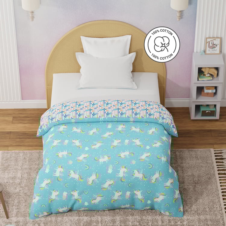 BOUTIQUE LIVING Kids Rock N Room Cotton Glow In the Dark Print Reversible Single Comforter