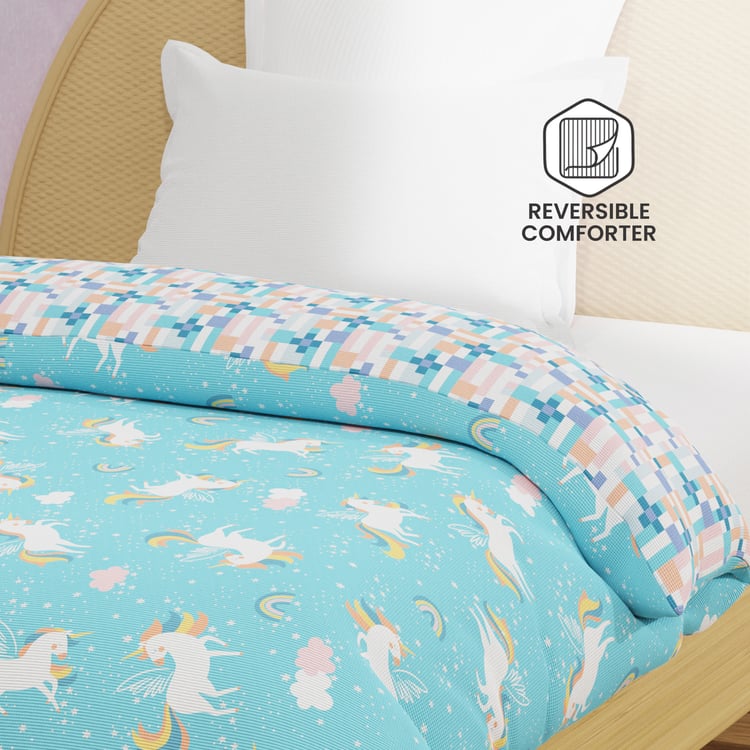 BOUTIQUE LIVING Kids Rock N Room Cotton Glow In the Dark Print Reversible Single Comforter