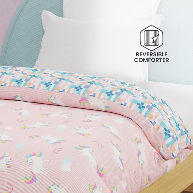 BOUTIQUE LIVING Kids Rock N Room Cotton Glow In the Dark Print Reversible Single Comforter