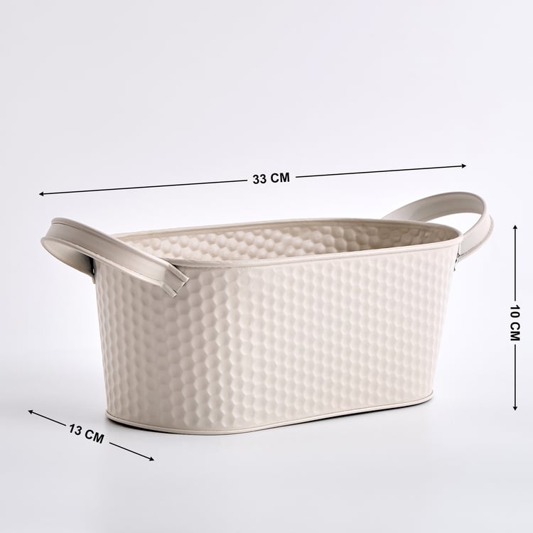 Nesta Garden Rustica Metal Debossed Planter with Handles