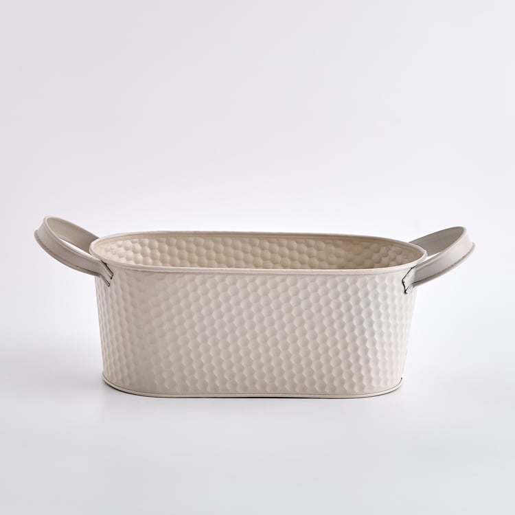 Nesta Garden Rustica Metal Debossed Planter with Handles