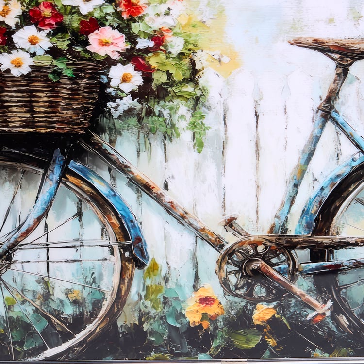 Corsica Aura Wooden Bicycle Crystal Painting Picture Frame - 60x20cm