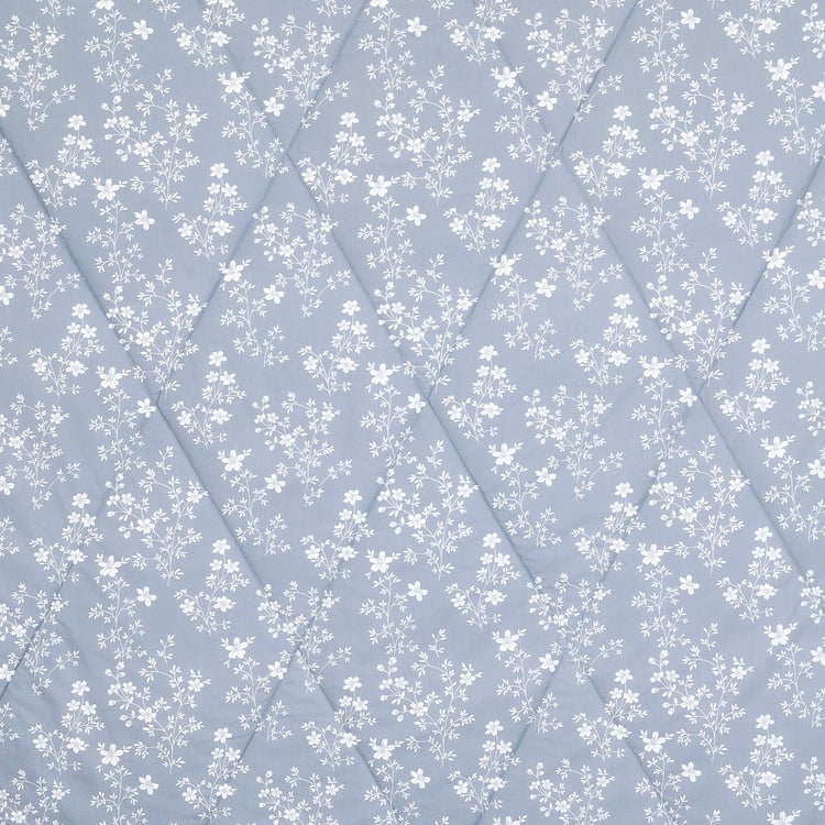 Corsica Frost Cotton 4Pcs Floral Print Double Bed-In-A-Bag Set