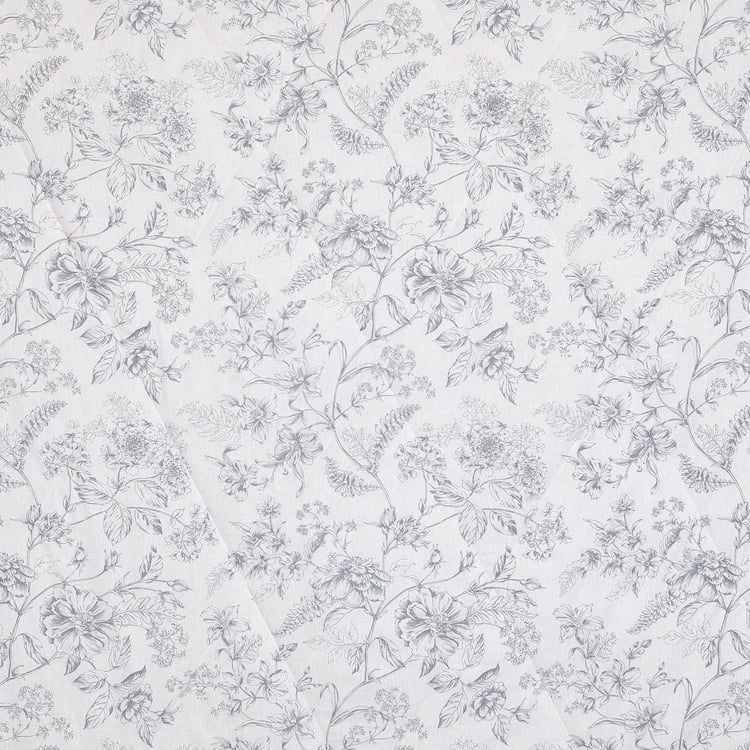 Corsica Frost Cotton 4Pcs Floral Print Double Bed-In-A-Bag Set