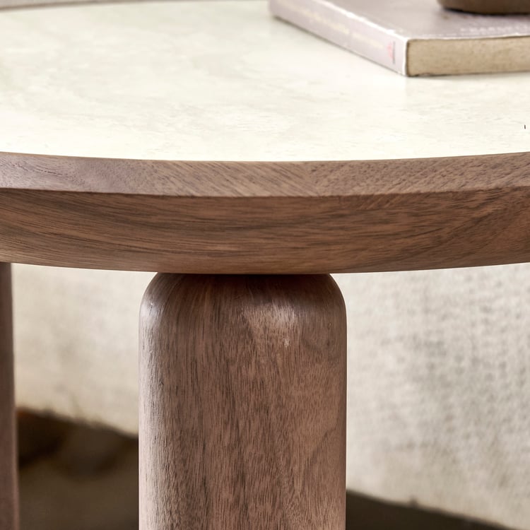 Ramona Sintered Stone Top End Table - Walnut