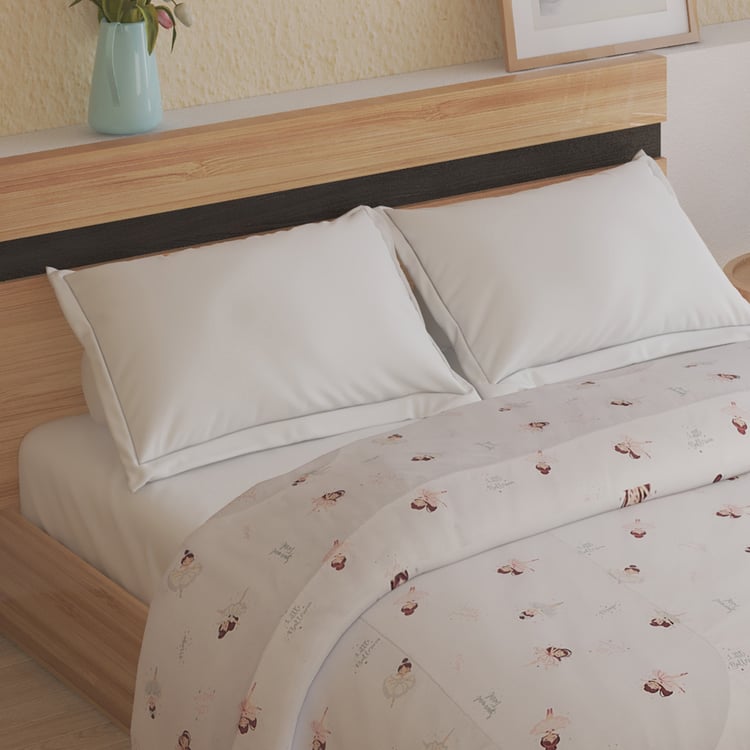 Slate Kids Cotton Ballerina Print Reversible Double Comforter