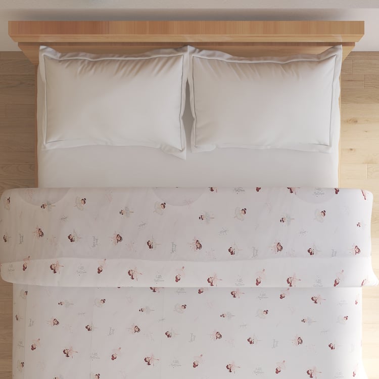 Slate Kids Cotton Ballerina Print Reversible Double Comforter