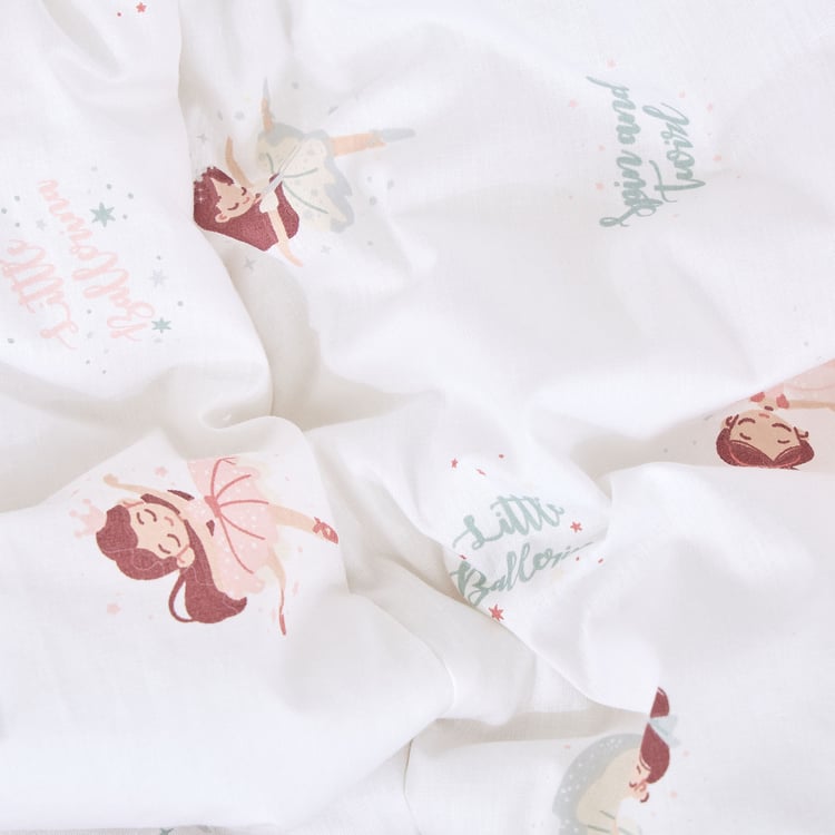 Slate Kids Cotton Ballerina Print Reversible Double Comforter