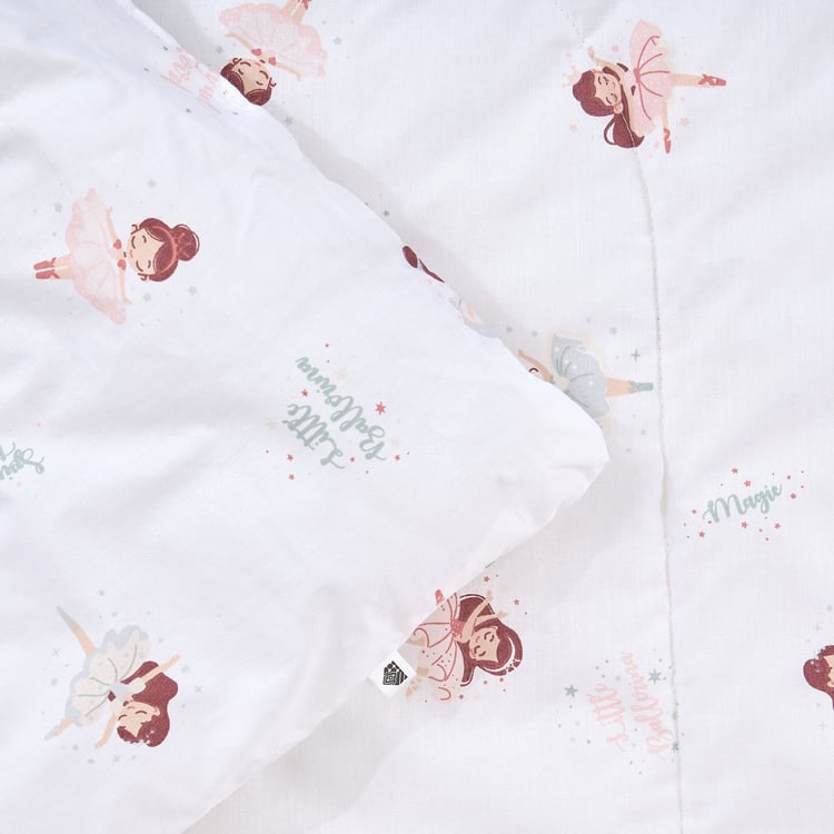 Slate Kids Cotton Ballerina Print Reversible Double Comforter
