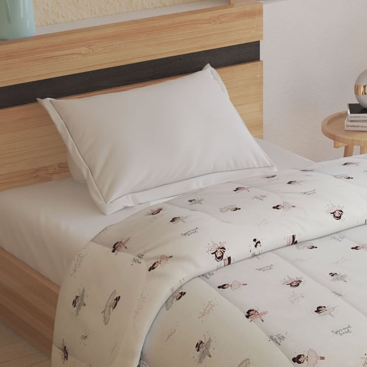 Corsica Slate Kids Cotton Ballerina Print Reversible Single Comforter