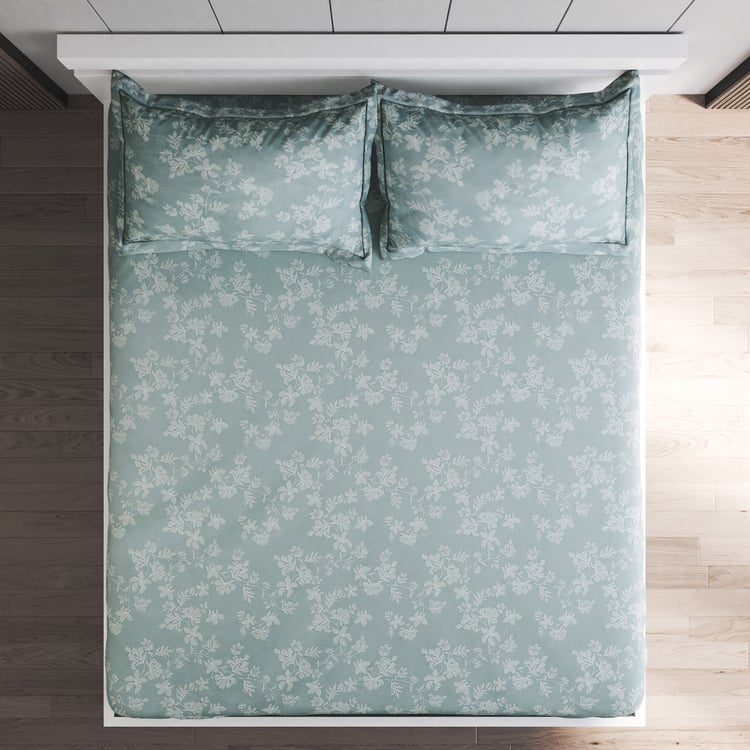 Corsica Ezra Eucal Cotton 144TC Floral Print 3Pcs Queen Bedsheet Set
