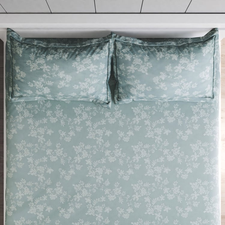 Corsica Ezra Eucal Cotton 144TC Floral Print 3Pcs Queen Bedsheet Set