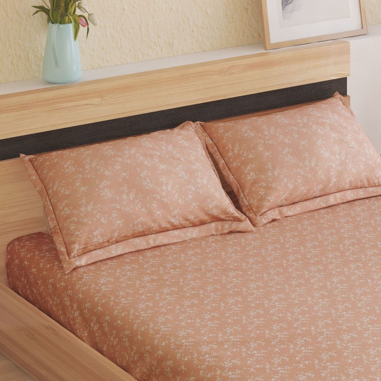 Corsica Ezra Silva Cotton 144TC Floral Print 3Pcs Queen Bedsheet Set