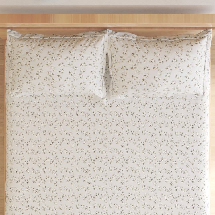 Corsica Twig Cotton 144TC Floral Print 3Pcs Queen Bedsheet Set