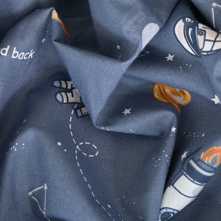 Slate Kids Cotton 180TC Astronaut Print 2Pcs Single Bedsheet Set