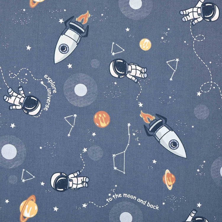 Slate Kids Cotton 180TC Astronaut Print 2Pcs Single Bedsheet Set