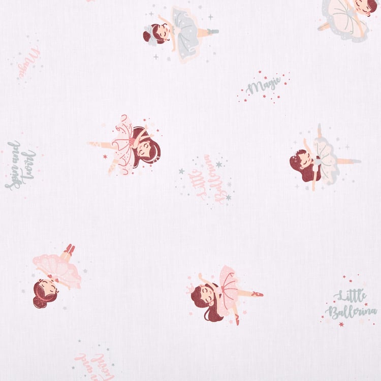 Slate Kids Cotton 180TC Ballerina Print 2Pcs Single Bedsheet Set