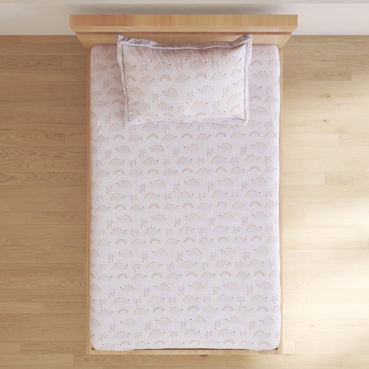 Slate Kids Cotton 180TC Cloud Print 2Pcs Single Bedsheet Set
