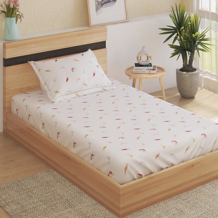 Slate Kids Cotton 180TC Puppy Print 2Pcs Single Bedsheet Set