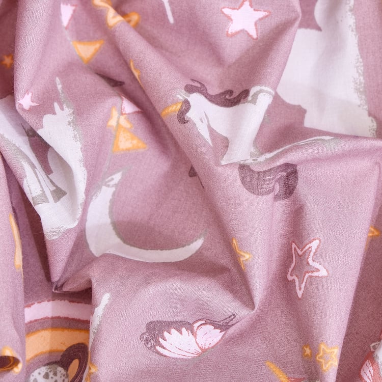 Slate Kids Cotton 180TC Unicorn Print 2Pcs Single Bedsheet Set