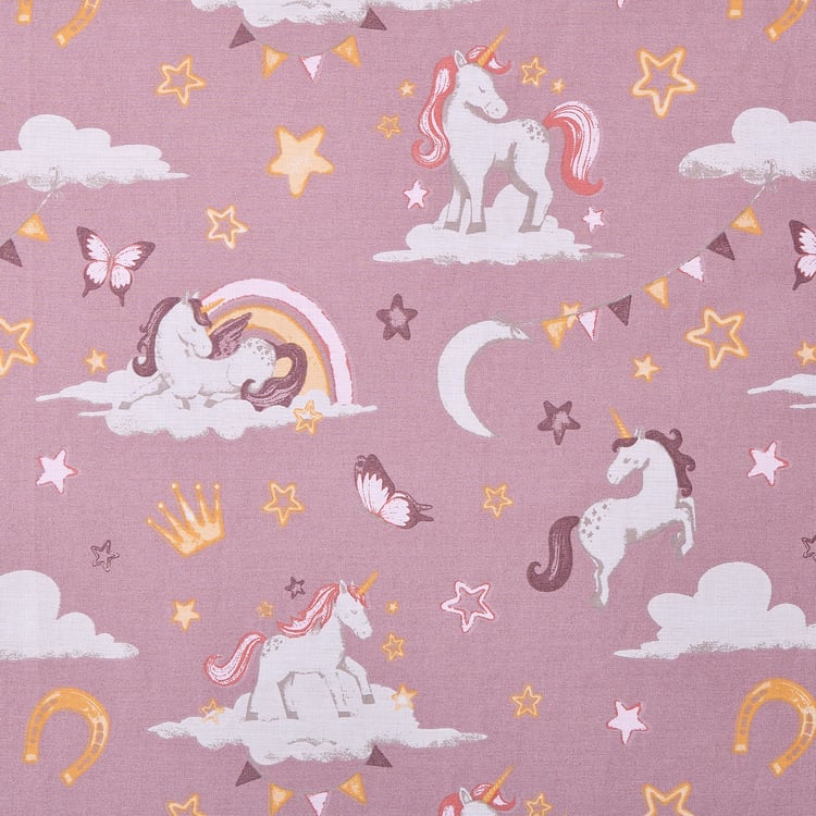 Slate Kids Cotton 180TC Unicorn Print 2Pcs Single Bedsheet Set