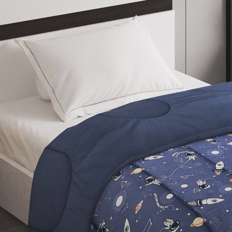 Slate Kids Cotton Astronaut Print Reversible Single Comforter