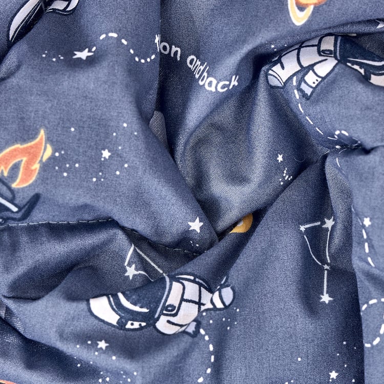 Slate Kids Cotton Astronaut Print Reversible Single Comforter