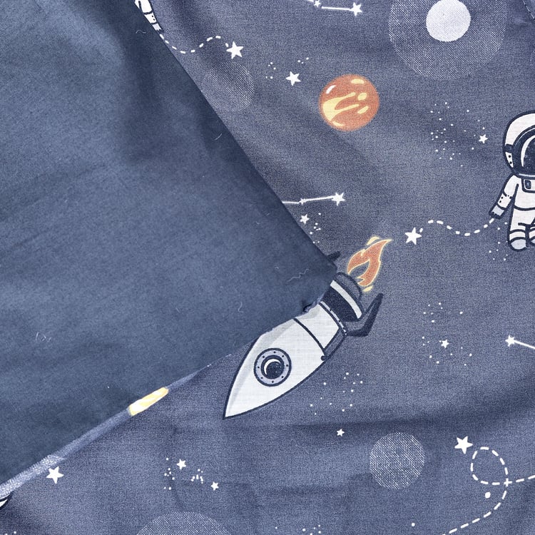Slate Kids Cotton Astronaut Print Reversible Single Comforter