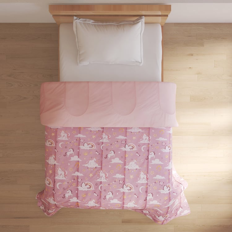 Slate Kids Cotton Unicorn Print Reversible Single Comforter