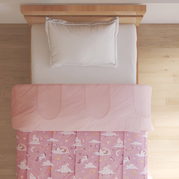 Slate Kids Cotton Unicorn Print Reversible Single Comforter