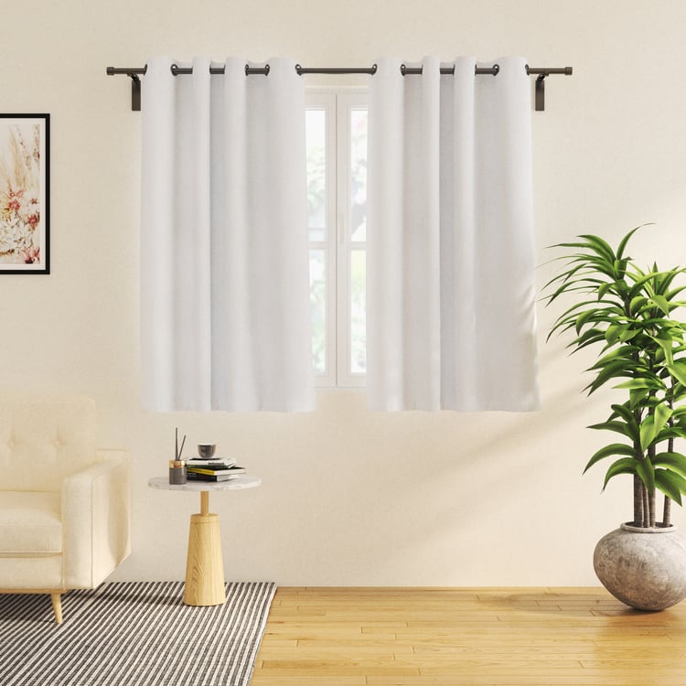 Amaira Pearl Set of 2 Sheer Window Curtains - 5.2ft (160cm)